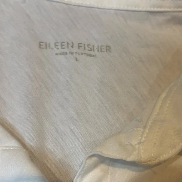 EILEEN FISHER Soft Jersey Button Front Shirt – White – Size Large - Picture 6 of 9